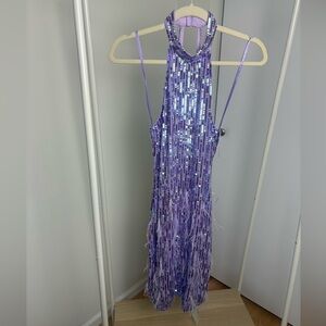 Sequin Lavender Mini Dress